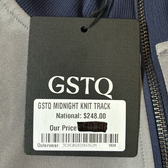 GSTQ Knit Track Jacket Midnight Colorblock Full Zip Blue gray Men’s M NEW - Picture 7 of 14